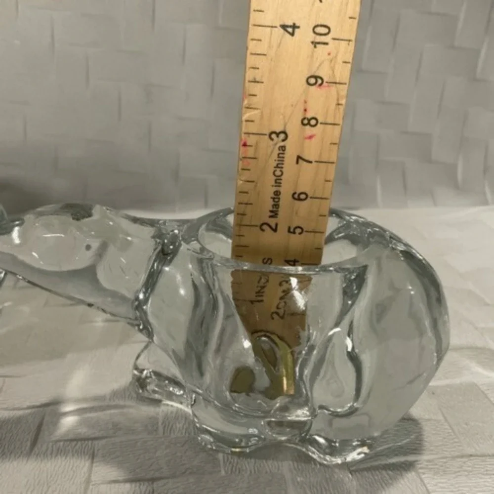 VTG Indiana Glass Two Polar Bears Votive Candle Holder‎ TeaLight 4.5